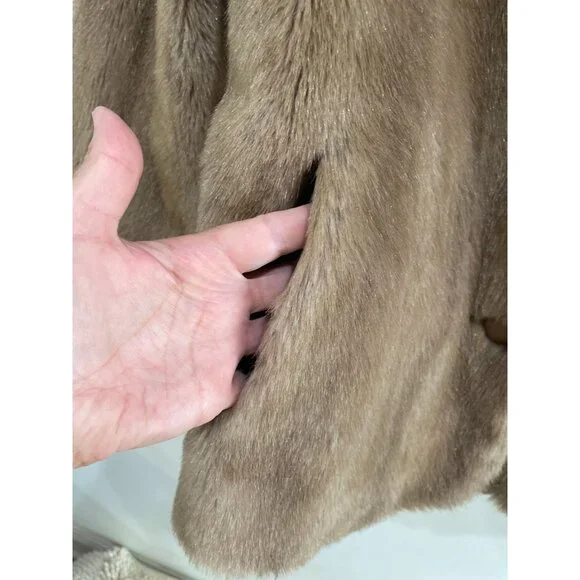 Vintage Mincara Faux Fur Coat By Russel Taylor Women's Medium - Picture 4 of 9